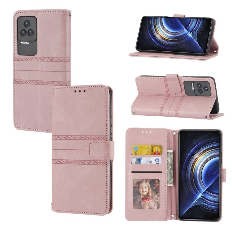 Embossed Striped Magnetic Buckle Horizontal Flip Phone Leather Case, For OPPO Realme 9 Pro, For Xiaomi Redmi K50 Gaming, For Xiaomi Redmi K50 Pro