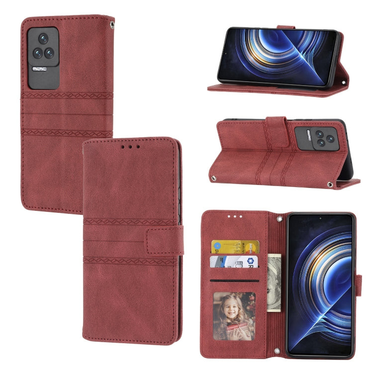 Embossed Striped Magnetic Buckle Horizontal Flip Phone Leather Case, For OPPO Realme 9 Pro, For Xiaomi Redmi K50 Gaming, For Xiaomi Redmi K50 Pro