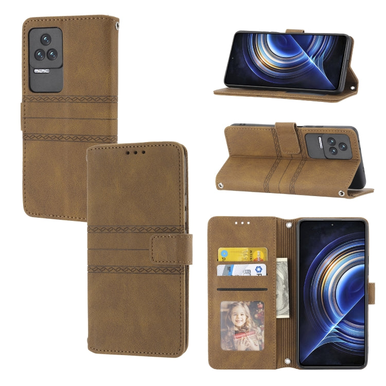Embossed Striped Magnetic Buckle Horizontal Flip Phone Leather Case, For OPPO Realme 9 Pro, For Xiaomi Redmi K50 Gaming, For Xiaomi Redmi K50 Pro