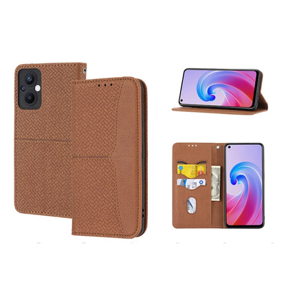 Woven Texture Stitching Magnetic PU Leather Phone Case, For OPPO A96 5G, For OPPO Realme C35, For OPPO Reno7 SE 5G, For OPPO Reno7 5G