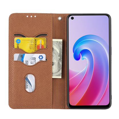 Woven Texture Stitching Magnetic PU Leather Phone Case, For OPPO A96 5G, For OPPO Realme C35, For OPPO Reno7 SE 5G, For OPPO Reno7 5G
