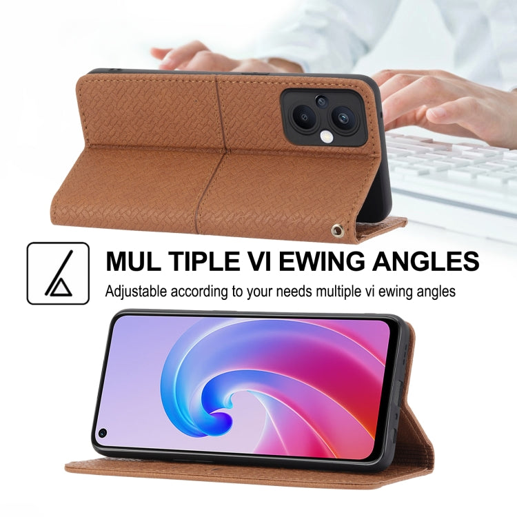 Woven Texture Stitching Magnetic PU Leather Phone Case, For OPPO A96 5G, For OPPO Realme C35, For OPPO Reno7 SE 5G, For OPPO Reno7 5G