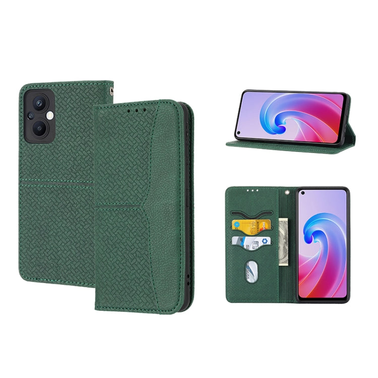 Woven Texture Stitching Magnetic PU Leather Phone Case, For OPPO A96 5G, For OPPO Realme C35, For OPPO Reno7 SE 5G, For OPPO Reno7 5G