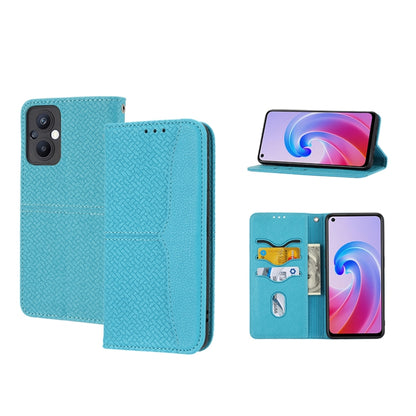 Woven Texture Stitching Magnetic PU Leather Phone Case, For OPPO A96 5G, For OPPO Realme C35, For OPPO Reno7 SE 5G, For OPPO Reno7 5G