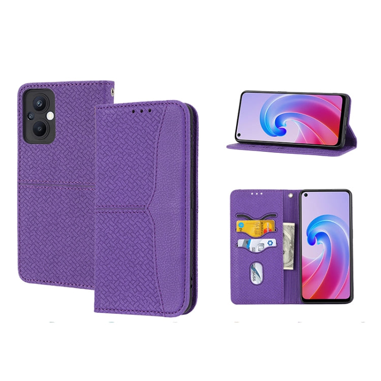 Woven Texture Stitching Magnetic PU Leather Phone Case, For OPPO A96 5G, For OPPO Realme C35, For OPPO Reno7 SE 5G, For OPPO Reno7 5G