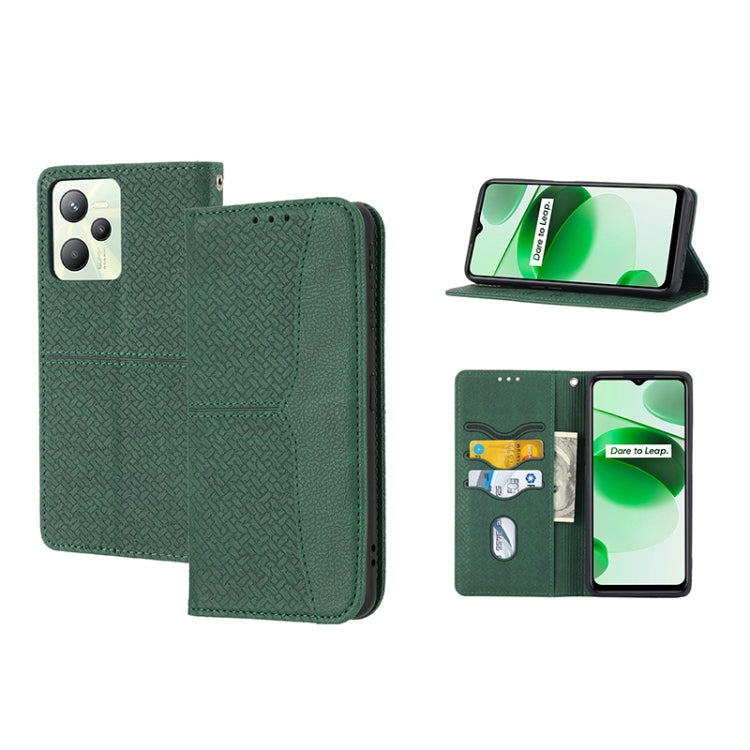 Woven Texture Stitching Magnetic PU Leather Phone Case, For OPPO A96 5G, For OPPO Realme C35, For OPPO Reno7 SE 5G, For OPPO Reno7 5G