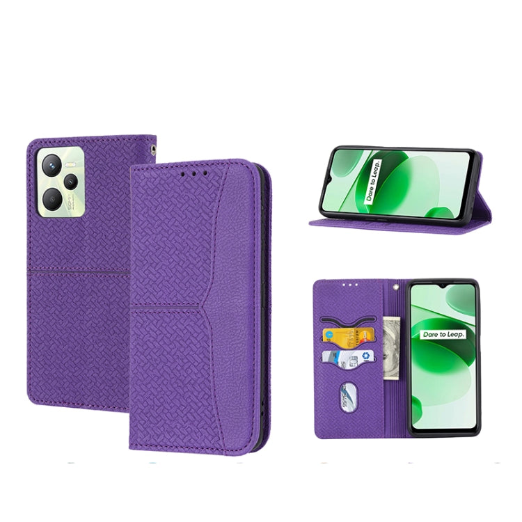 Woven Texture Stitching Magnetic PU Leather Phone Case, For OPPO A96 5G, For OPPO Realme C35, For OPPO Reno7 SE 5G, For OPPO Reno7 5G