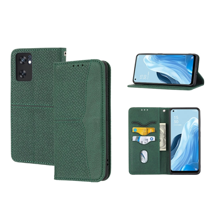 Woven Texture Stitching Magnetic PU Leather Phone Case, For OPPO A96 5G, For OPPO Realme C35, For OPPO Reno7 SE 5G, For OPPO Reno7 5G