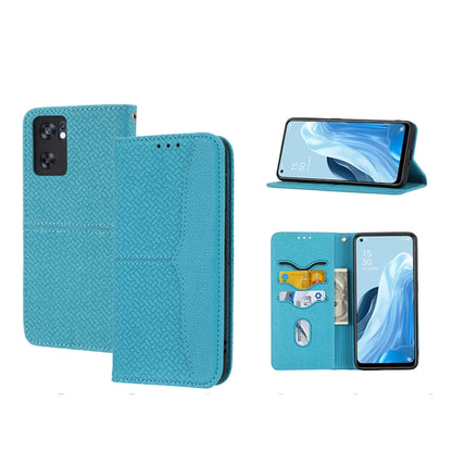 Woven Texture Stitching Magnetic PU Leather Phone Case, For OPPO A96 5G, For OPPO Realme C35, For OPPO Reno7 SE 5G, For OPPO Reno7 5G