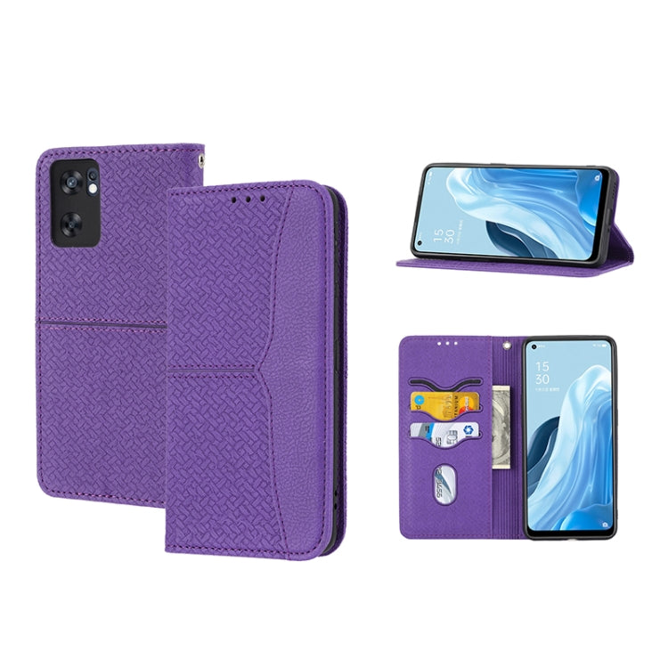 Woven Texture Stitching Magnetic PU Leather Phone Case, For OPPO A96 5G, For OPPO Realme C35, For OPPO Reno7 SE 5G, For OPPO Reno7 5G