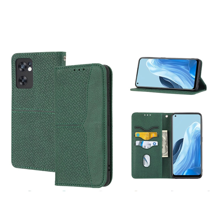 Woven Texture Stitching Magnetic PU Leather Phone Case, For OPPO A96 5G, For OPPO Realme C35, For OPPO Reno7 SE 5G, For OPPO Reno7 5G