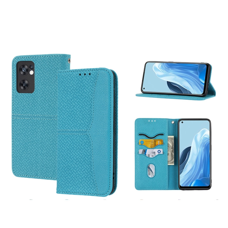 Woven Texture Stitching Magnetic PU Leather Phone Case, For OPPO A96 5G, For OPPO Realme C35, For OPPO Reno7 SE 5G, For OPPO Reno7 5G
