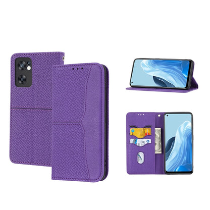 Woven Texture Stitching Magnetic PU Leather Phone Case, For OPPO A96 5G, For OPPO Realme C35, For OPPO Reno7 SE 5G, For OPPO Reno7 5G