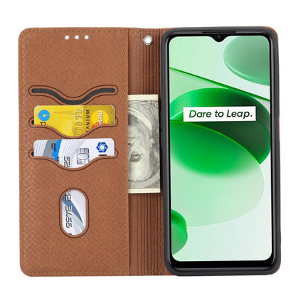 Woven Texture Stitching Magnetic PU Leather Phone Case, For OPPO Realme 9 Pro