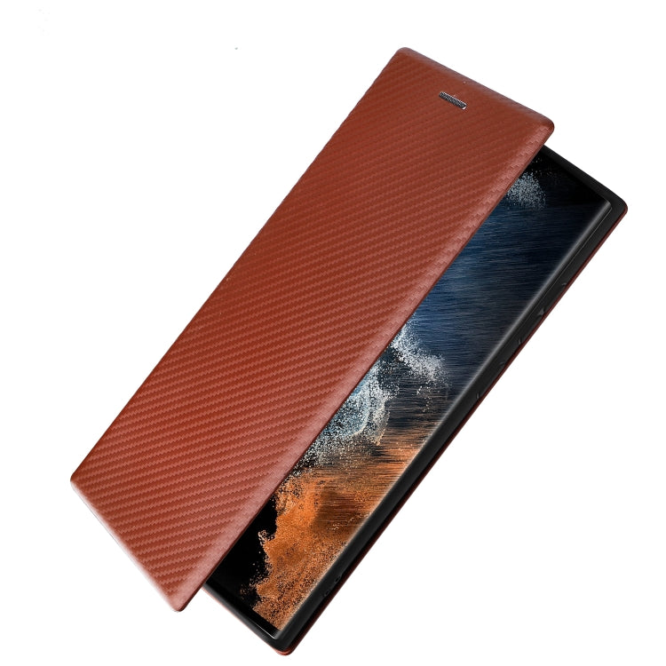 Carbon Fiber Texture Magnetic Horizontal Flip Leather Phone Case, For Samsung Galaxy S22 Ultra 5G, For OnePlus Nord CE 2 5G, For Xiaomi Poco X4 Pro 5G, For Motorola Moto G22