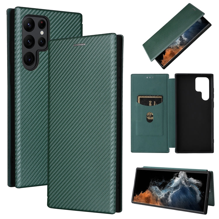 Carbon Fiber Texture Magnetic Horizontal Flip Leather Phone Case, For Samsung Galaxy S22 Ultra 5G, For OnePlus Nord CE 2 5G, For Xiaomi Poco X4 Pro 5G, For Motorola Moto G22