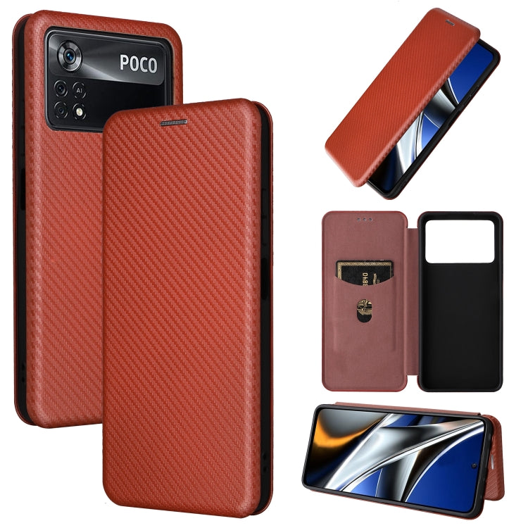 Carbon Fiber Texture Magnetic Horizontal Flip Leather Phone Case, For Samsung Galaxy S22 Ultra 5G, For OnePlus Nord CE 2 5G, For Xiaomi Poco X4 Pro 5G, For Motorola Moto G22