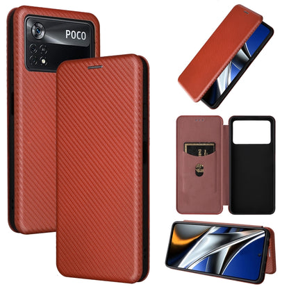 Carbon Fiber Texture Magnetic Horizontal Flip Leather Phone Case, For Samsung Galaxy S22 Ultra 5G, For OnePlus Nord CE 2 5G, For Xiaomi Poco X4 Pro 5G, For Motorola Moto G22