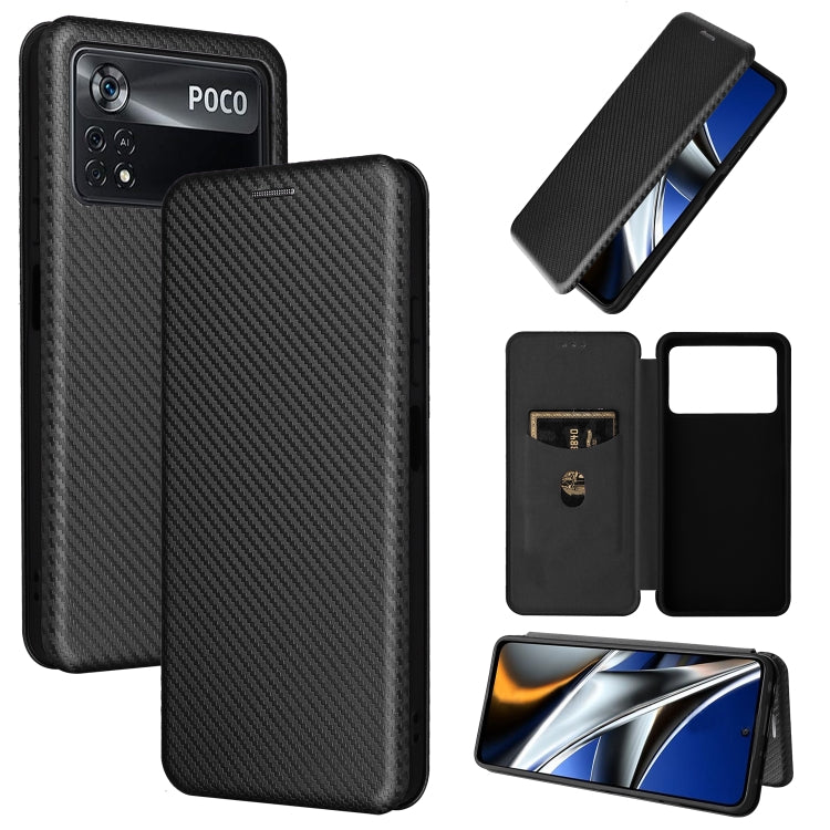 Carbon Fiber Texture Magnetic Horizontal Flip Leather Phone Case, For Samsung Galaxy S22 Ultra 5G, For OnePlus Nord CE 2 5G, For Xiaomi Poco X4 Pro 5G, For Motorola Moto G22