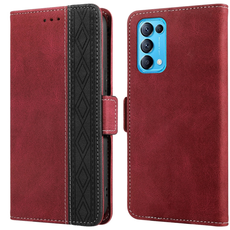 Stitching Side-Magnetic RFID Leather Phone Case, For OPPO Find X3 Lite 5G, For OPPO Reno6, For OPPO Reno6 5G, For OPPO Reno5 A, For OPPO Reno7 5G, For vivo Y17