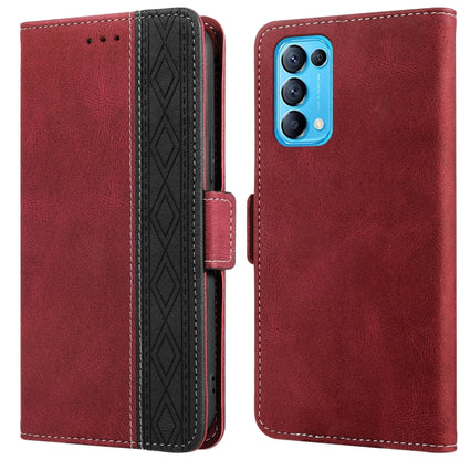 Stitching Side-Magnetic RFID Leather Phone Case, For OPPO Find X3 Lite 5G, For OPPO Reno6, For OPPO Reno6 5G, For OPPO Reno5 A, For OPPO Reno7 5G, For vivo Y17