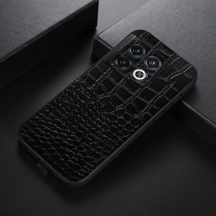 Crocodile Top Layer Cowhide Leather Phone Case, For OnePlus 10 Pro 5G, For OnePlus Nord CE 2 5G