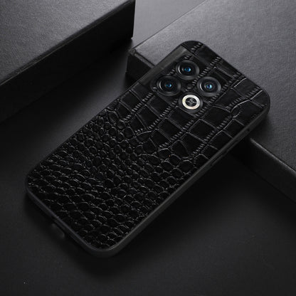 Crocodile Top Layer Cowhide Leather Phone Case, For OnePlus 10 Pro 5G, For OnePlus Nord CE 2 5G