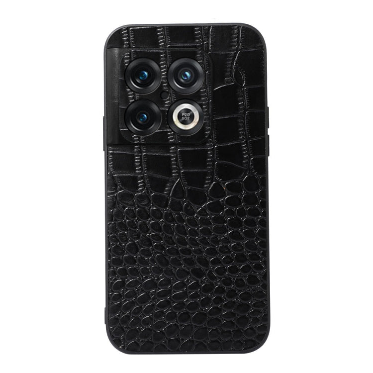Crocodile Top Layer Cowhide Leather Phone Case, For OnePlus 10 Pro 5G, For OnePlus Nord CE 2 5G
