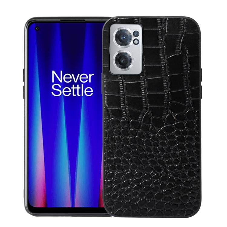 Crocodile Top Layer Cowhide Leather Phone Case, For OnePlus 10 Pro 5G, For OnePlus Nord CE 2 5G