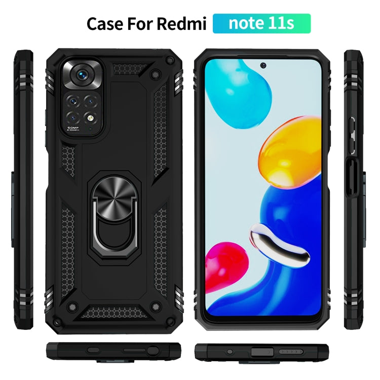 Shockproof TPU + PC Phone Case with 360 Degree Rotating Holder, For Xiaomi Redmi Note 11S