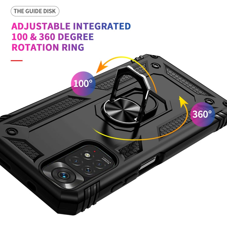 Shockproof TPU + PC Phone Case with 360 Degree Rotating Holder, For Xiaomi Redmi Note 11S