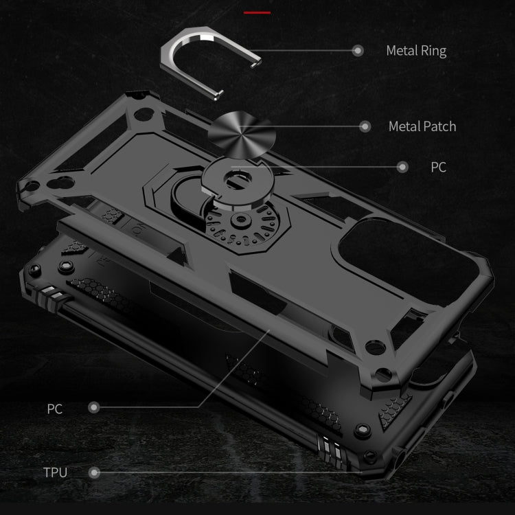 Shockproof TPU + PC Phone Case with 360 Degree Rotating Holder, For Xiaomi Redmi Note 11S