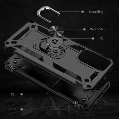Shockproof TPU + PC Phone Case with 360 Degree Rotating Holder, For Xiaomi Redmi Note 11S