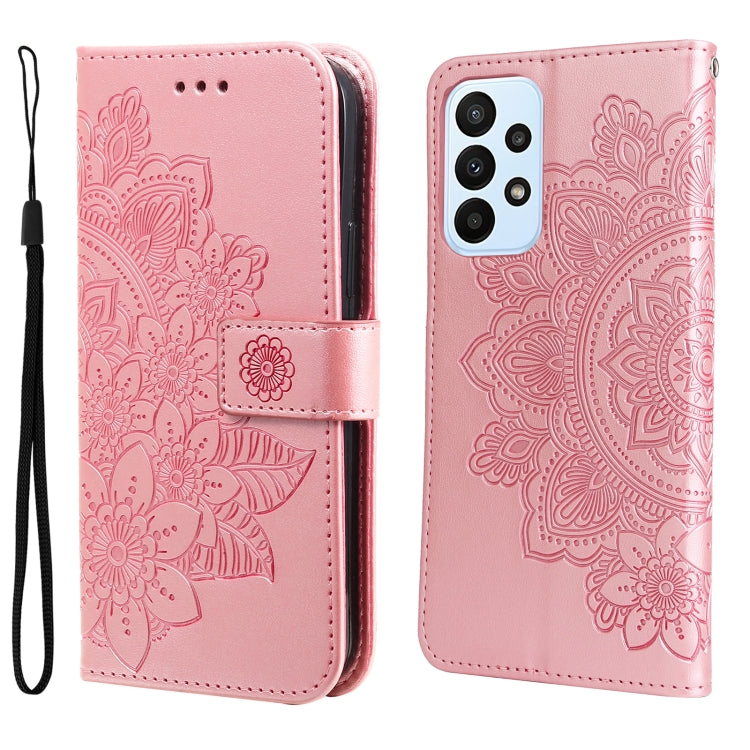 7-petal Flowers Embossing Pattern Horizontal Flip Leather Case, For OPPO Realme GT2 Pro, For OPPO Realme 9 Pro/Realme V25, For Samsung Galaxy A23 /Galaxy M23/Galaxy F23, For Xiaomi Poco M4 Pro 4G