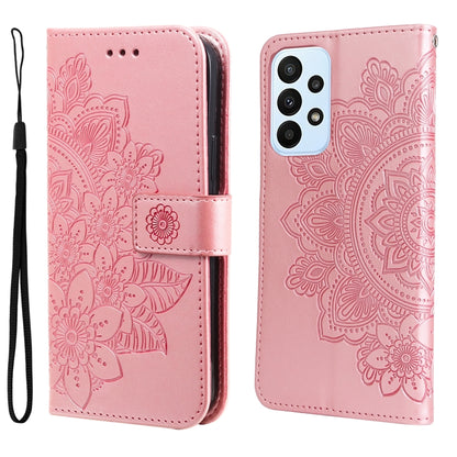 7-petal Flowers Embossing Pattern Horizontal Flip Leather Case, For OPPO Realme GT2 Pro, For OPPO Realme 9 Pro/Realme V25, For Samsung Galaxy A23 /Galaxy M23/Galaxy F23, For Xiaomi Poco M4 Pro 4G
