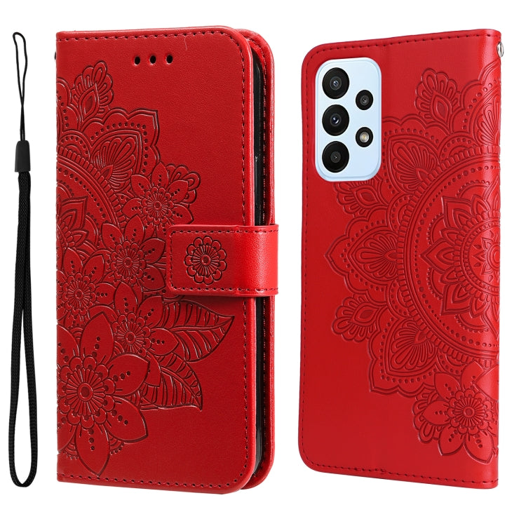 7-petal Flowers Embossing Pattern Horizontal Flip Leather Case, For OPPO Realme GT2 Pro, For OPPO Realme 9 Pro/Realme V25, For Samsung Galaxy A23 /Galaxy M23/Galaxy F23, For Xiaomi Poco M4 Pro 4G
