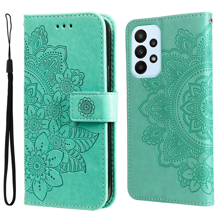 7-petal Flowers Embossing Pattern Horizontal Flip Leather Case, For OPPO Realme GT2 Pro, For OPPO Realme 9 Pro/Realme V25, For Samsung Galaxy A23 /Galaxy M23/Galaxy F23, For Xiaomi Poco M4 Pro 4G