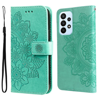 7-petal Flowers Embossing Pattern Horizontal Flip Leather Case, For OPPO Realme GT2 Pro, For OPPO Realme 9 Pro/Realme V25, For Samsung Galaxy A23 /Galaxy M23/Galaxy F23, For Xiaomi Poco M4 Pro 4G