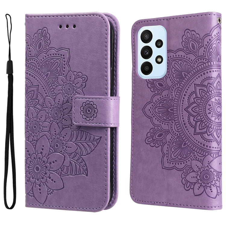 7-petal Flowers Embossing Pattern Horizontal Flip Leather Case, For OPPO Realme GT2 Pro, For OPPO Realme 9 Pro/Realme V25, For Samsung Galaxy A23 /Galaxy M23/Galaxy F23, For Xiaomi Poco M4 Pro 4G