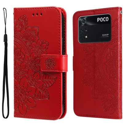7-petal Flowers Embossing Pattern Horizontal Flip Leather Case, For OPPO Realme GT2 Pro, For OPPO Realme 9 Pro/Realme V25, For Samsung Galaxy A23 /Galaxy M23/Galaxy F23, For Xiaomi Poco M4 Pro 4G