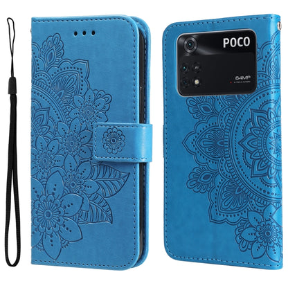 7-petal Flowers Embossing Pattern Horizontal Flip Leather Case, For OPPO Realme GT2 Pro, For OPPO Realme 9 Pro/Realme V25, For Samsung Galaxy A23 /Galaxy M23/Galaxy F23, For Xiaomi Poco M4 Pro 4G