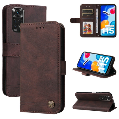 Skin Feel Life Tree Metal Button Horizontal Flip Leather Case, For Xiaomi Redmi Note 11 4G(Global), For Xiaomi Redmi Note 11 Pro 4G, For OPPO Realme 9i / A36 4G / A76 4G(Global), For OPPO Realme GT2 Pro