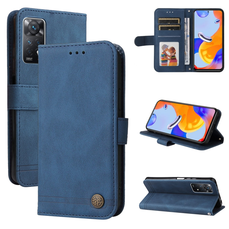 Skin Feel Life Tree Metal Button Horizontal Flip Leather Case, For Xiaomi Redmi Note 11 4G(Global), For Xiaomi Redmi Note 11 Pro 4G, For OPPO Realme 9i / A36 4G / A76 4G(Global), For OPPO Realme GT2 Pro