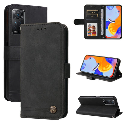 Skin Feel Life Tree Metal Button Horizontal Flip Leather Case, For Xiaomi Redmi Note 11 4G(Global), For Xiaomi Redmi Note 11 Pro 4G, For OPPO Realme 9i / A36 4G / A76 4G(Global), For OPPO Realme GT2 Pro