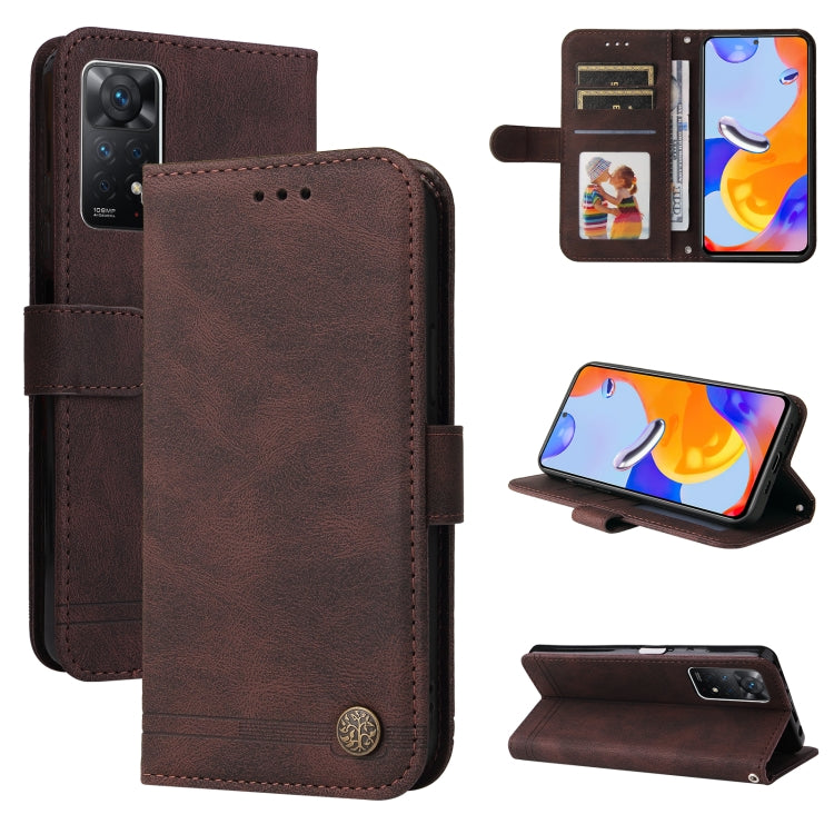 Skin Feel Life Tree Metal Button Horizontal Flip Leather Case, For Xiaomi Redmi Note 11 4G(Global), For Xiaomi Redmi Note 11 Pro 4G, For OPPO Realme 9i / A36 4G / A76 4G(Global), For OPPO Realme GT2 Pro
