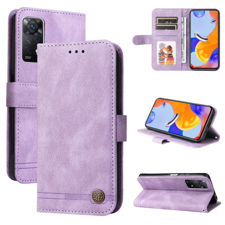 Skin Feel Life Tree Metal Button Horizontal Flip Leather Case, For Xiaomi Redmi Note 11 4G(Global), For Xiaomi Redmi Note 11 Pro 4G, For OPPO Realme 9i / A36 4G / A76 4G(Global), For OPPO Realme GT2 Pro