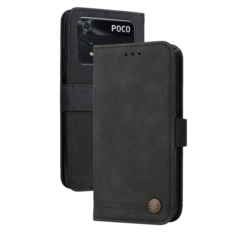 Skin Feel Life Tree Metal Button Horizontal Flip Leather Case, For OPPO Realme 9 Pro+, For OPPO Realme 9 Pro/Realme V25, For Samsung Galaxy A23 /Galaxy M23/Galaxy F23, For Xiaomi Poco M4 Pro 4G