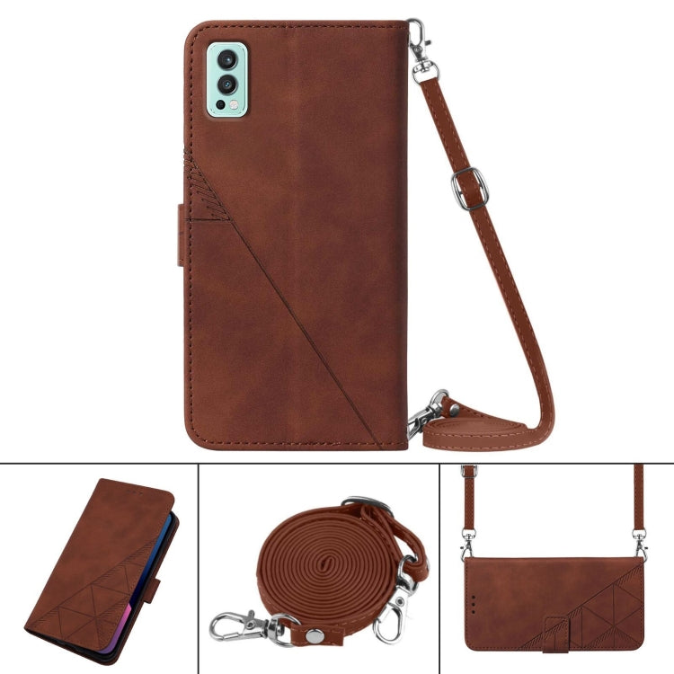 Crossbody 3D Embossed Flip Leather Phone Case, For OnePlus Nord 2 5G, For OnePlus Nord CE 5G, For OnePlus Nord N10 5G, For OnePlus Nord N20 5G