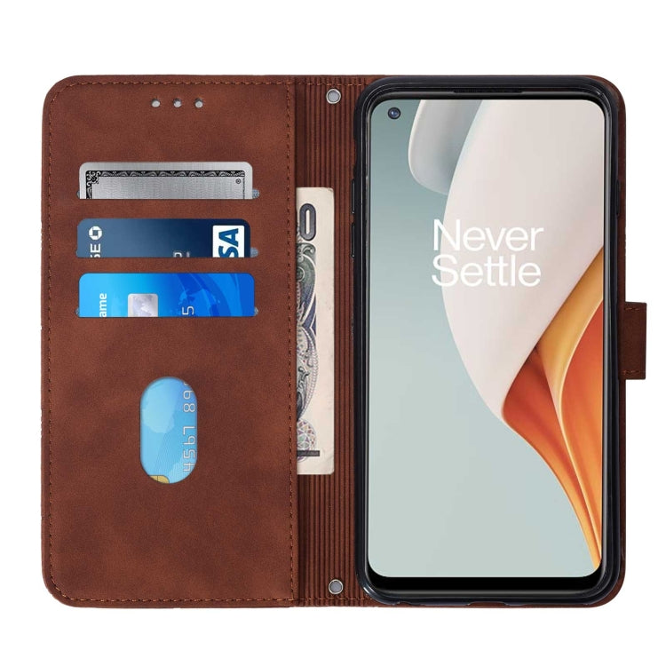 Crossbody 3D Embossed Flip Leather Phone Case, For OnePlus Nord N100 5G, For OnePlus Nord N200 5G