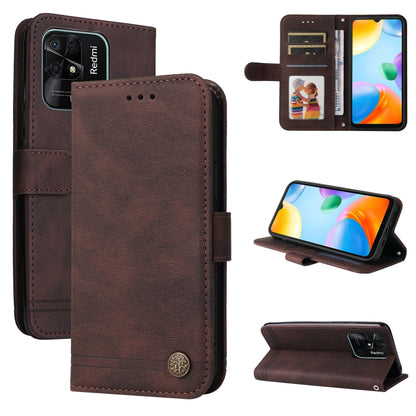 Skin Feel Life Tree Metal Button Leather Phone Case, For Xiaomi Redmi 10C 4G / Redmi 10 India Version, For Xiaomi Poco X4 Pro 5G, For Honor 50 SE / nova 9 SE, For OPPO Find X5